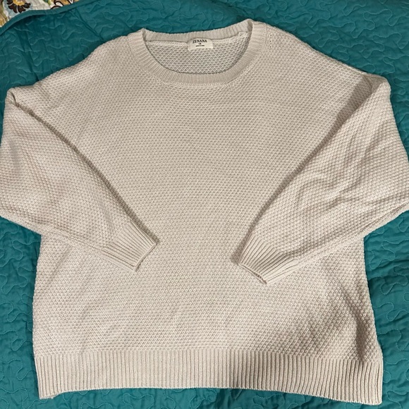 Zenana Outfitters Sweaters - Zenana Outfitters Cream Knit Crew Neck Sweater